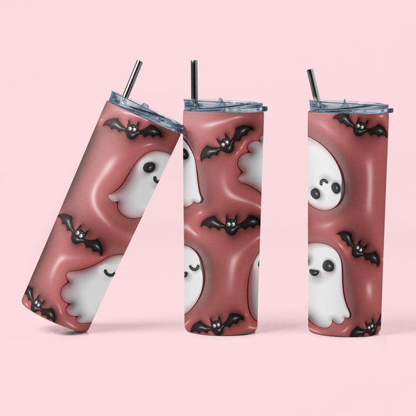 3D Ghost and Bat Sublimation Tumbler