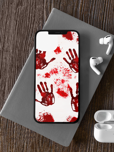 Bloody Handprint with blood smear Phone Case