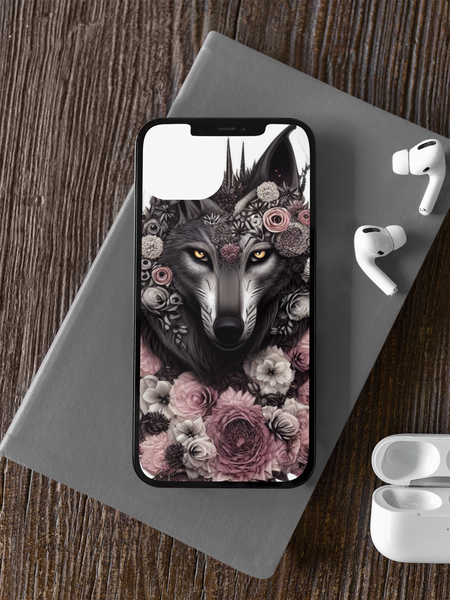 Floral Wolf Phone Case