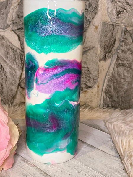 Pink, Purple & Teal Abstract Tumbler