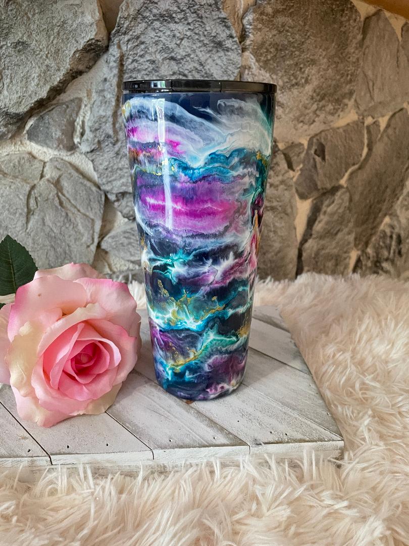 Opal Glitter and Alcohol Ink Tumbler – Vickie's Creation