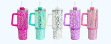 40oz Leopard Holographic Stanley inspired Tumbler – Vickie's Creation