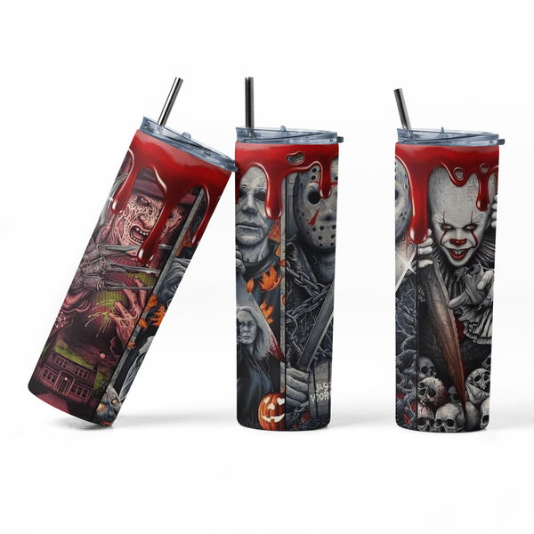 Horror Movie Characters Sublimation Tumbler