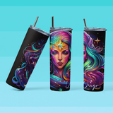 Black Zodiac Watercolor Sublimation Tumbler