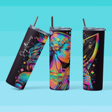 Black Zodiac Watercolor Sublimation Tumbler