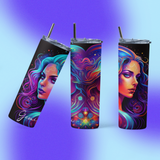 Black Zodiac Watercolor Sublimation Tumbler