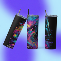 Black Zodiac Watercolor Sublimation Tumbler