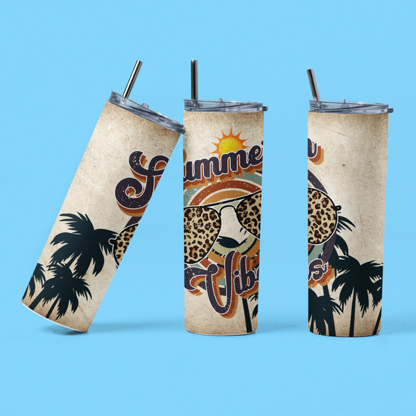 Retro Summer Vibes Sublimation Tumbler