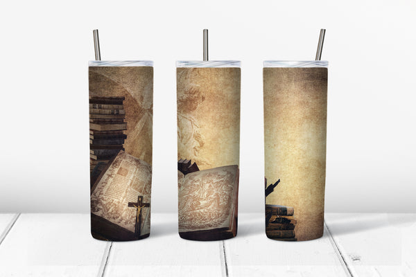 Bible and Cross Sublimation Tumbler