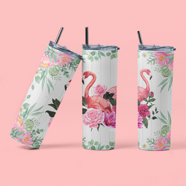 Pink Flamingo Sublimation Tumbler