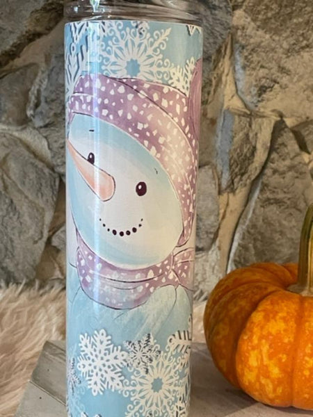 Snowman with Light Blue and Snowflakes Sublimation