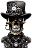 Steampunk Skull with smoke background