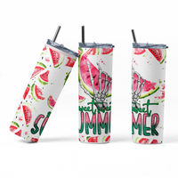 Sweet Sweet Summer with Skeleton Hand and Watermelon Tumbler