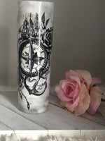 Anchor, Compass and Roses Skinny Tumbler with smoke effect